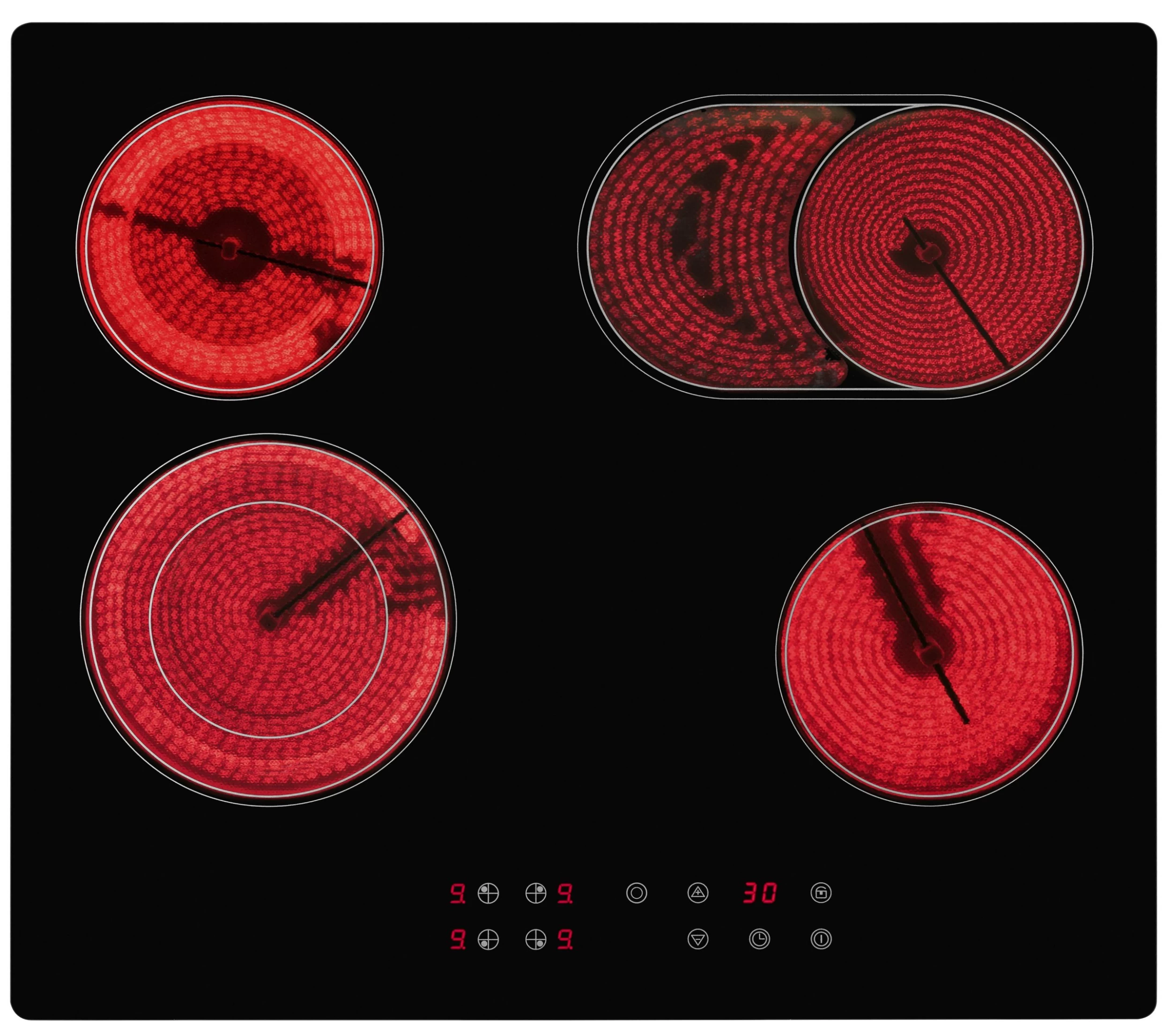 Exquisit Kochfeld EKC 301-3.1 R | Glaskeramik | Touch Control | 2 Kochstellen | Edelstahlrahmen | 3000 W 4 Exquisit Kochfeld EKC 301-3.1 R | Glaskeramik | Touch Control | 2 Kochstellen | Edelstahlrahmen | 3000 W – Bild 4
