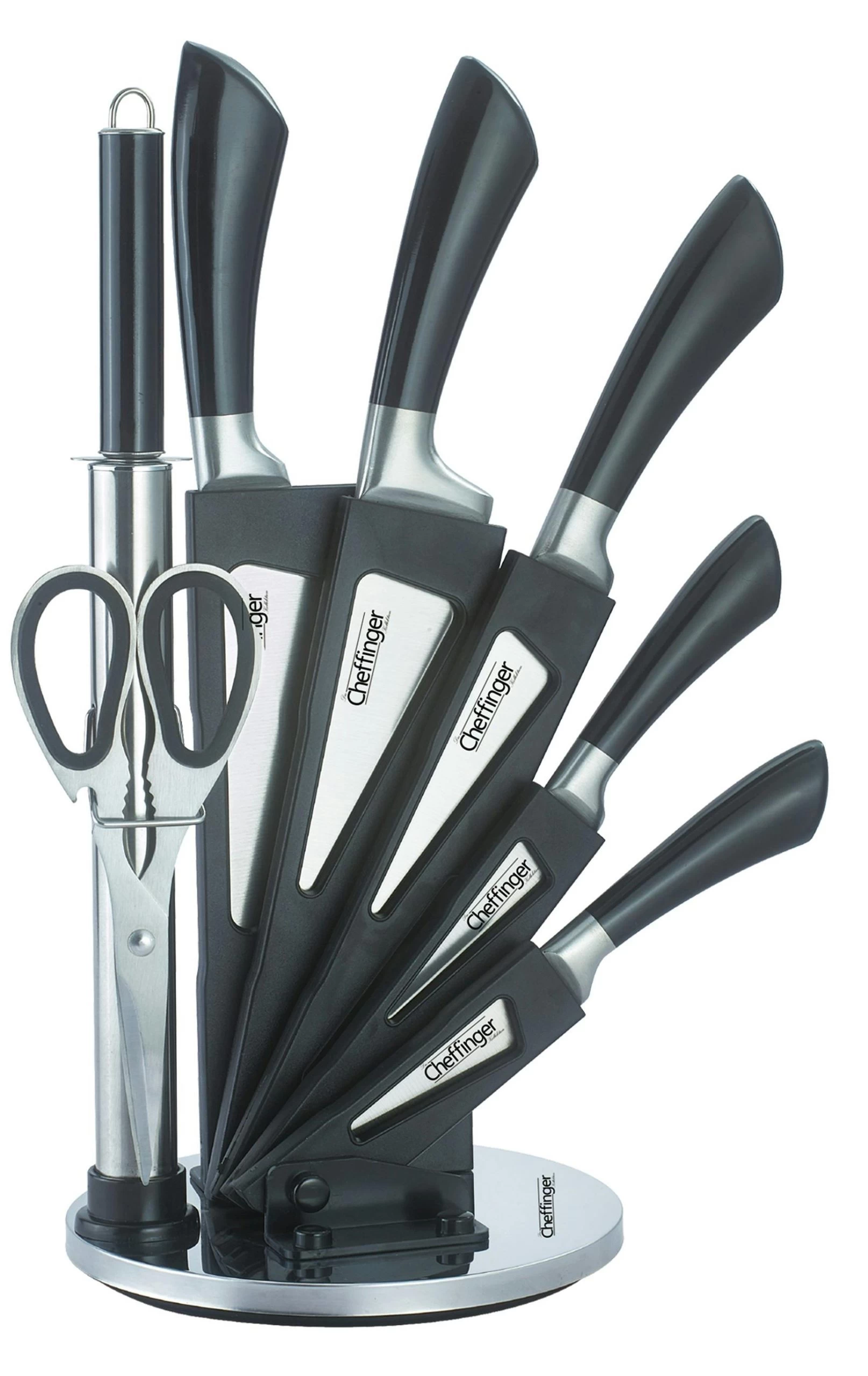 Schäfer 11-teiliges Messerblock Messer-Set Sehr Hochwertiges Mit Bürsteneinsatz Brotmesser Spaghettilöffel Zubehör Silber 4 Schäfer 11-teiliges Messerblock Messer-Set Sehr Hochwertiges Mit Bürsteneinsatz Brotmesser Spaghettilöffel Zubehör Silber – Bild 4