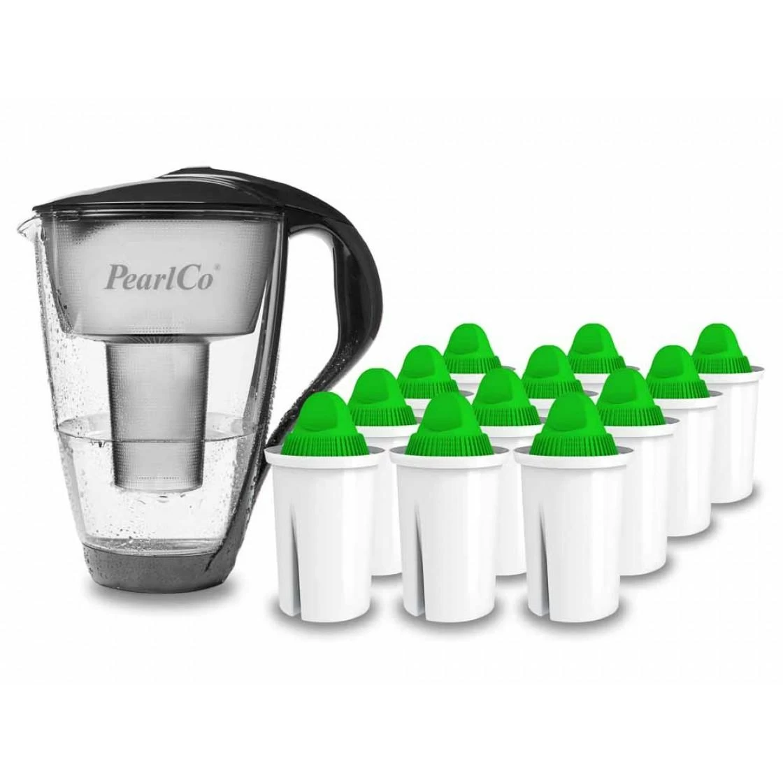 Glas-Wasserfilter Weiß Inkl. 12 Alkaline Filterkartuschen 2 Glas-Wasserfilter Weiß Inkl. 12 Alkaline Filterkartuschen – Bild 2