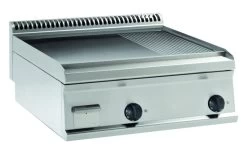 KBS Elektro-Grillplatte 2/3 Glatt + 1/3 Gerillt, 2 Heizzonen Tischgerät