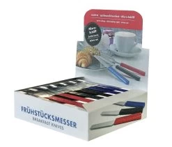 Schneider Thekendisplay Frühstücksmesse, 30 Messer/Display 10 X Rot, 10 X Blau, 10 X Schwarz