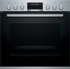 Bosch Serie 6, Einbau-Herd, 60 X 60 Cm, Edelstahl HEA5784S1, Teleskopauszug Und Pyrolyse