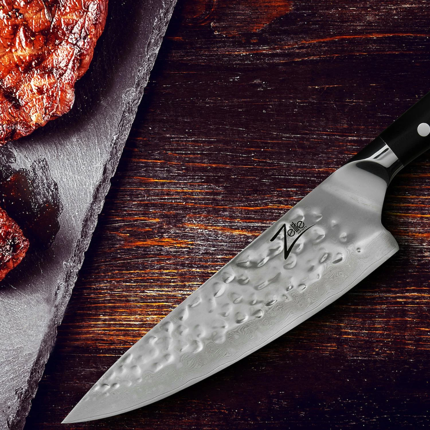 Alpha-Royal Japanese Serie 8` Chefkochmesser Damaszener-Stahl 67-lagig Schwarz 7 Alpha-Royal Japanese Serie 8` Chefkochmesser Damaszener-Stahl 67-lagig Schwarz – Bild 7