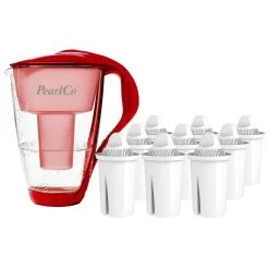 Glas-Wasserfilter Rot Inkl. 6 Universal Filterkartuschen -Küche Verkauf Geschäft 70fddfad 4f53 431a 9935 48fb34d07a0f
