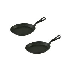 Servierpfanne Aus Schmiedeeisen Mit Gebogenem Hakenstiel Ø 20 Cm 2 Stück