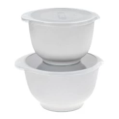Rosti Rührschüssel Set Backschüssel Schüssel Margrethe 2-teilig Mit Deckel PEBBLE Weiß