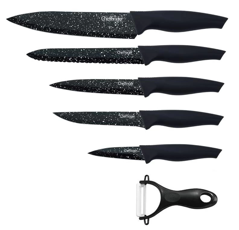 Cheffinger 6 Teile Rose Gold Lila Messerset Messer Fleischmesser Brotmesser 5 Cheffinger 6 Teile Rose Gold Lila Messerset Messer Fleischmesser Brotmesser – Bild 5