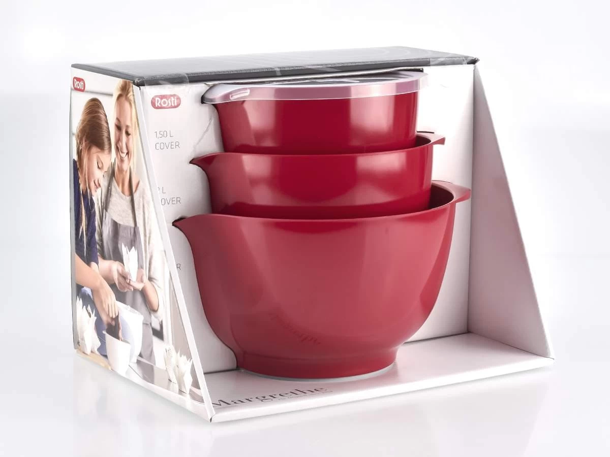 Rosti Rührschüssel Set Backschüssel Schüssel Margrethe Rot 3-teilig Mit Deckel 245287 6 Rosti Rührschüssel Set Backschüssel Schüssel Margrethe Rot 3-teilig Mit Deckel 245287 – Bild 6
